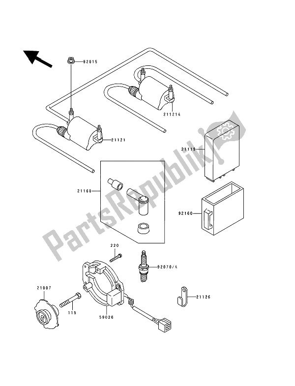 All parts for the Ignition System of the Kawasaki Zephyr 550 1994