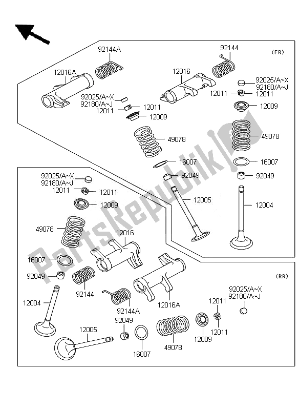 All parts for the Valve of the Kawasaki VN 900 Custom 2011