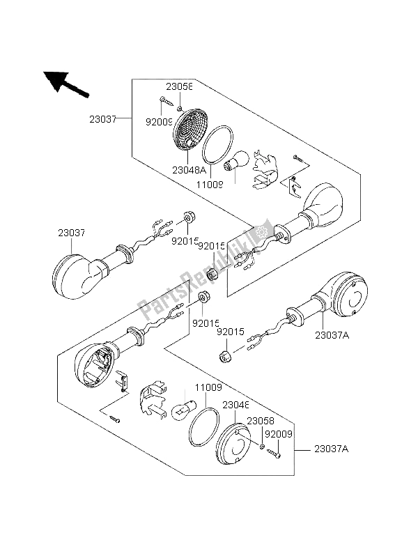 Tutte le parti per il Indicatori Di Direzione del Kawasaki EL 250 1996