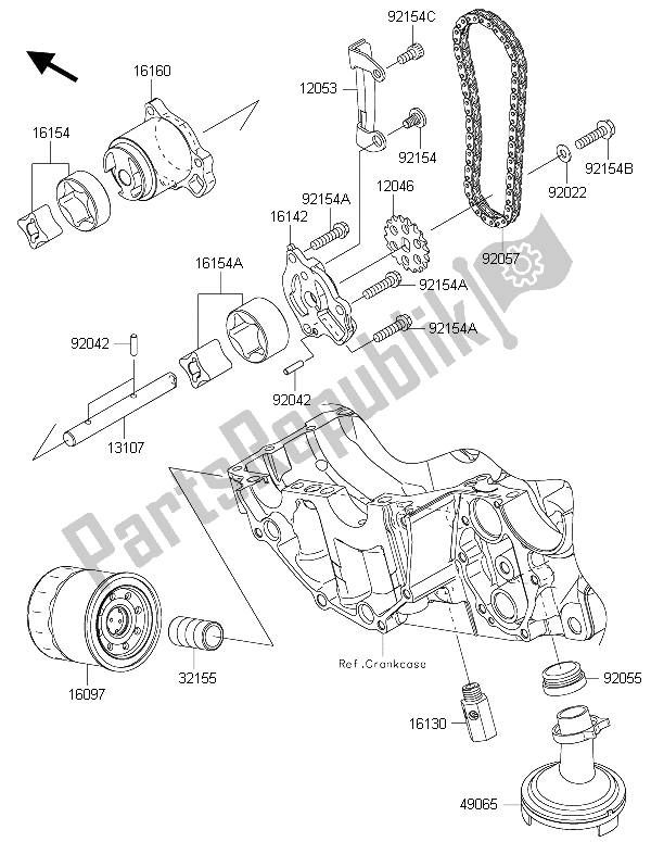 Tutte le parti per il Pompa Dell'olio del Kawasaki Versys 650 ABS 2015