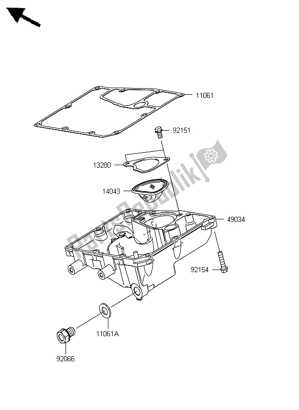 All parts for the Oil Pan of the Kawasaki ER 6F 650 2012