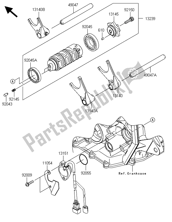 Tutte le parti per il Tamburo Cambio E Forcella / E Cambio del Kawasaki Ninja ZX 6R ABS 600 2013