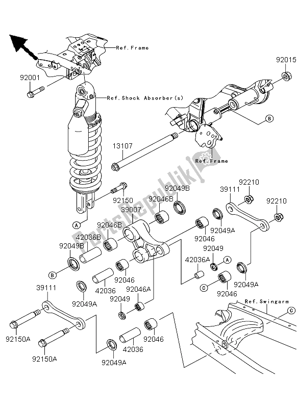 All parts for the Suspension of the Kawasaki KLX 250 2012