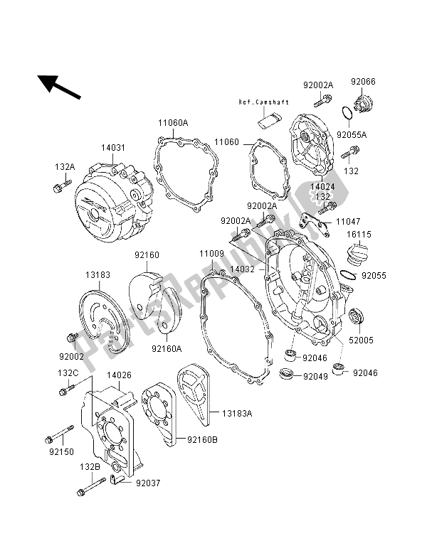 Toutes les pièces pour le Couvert De Moteur du Kawasaki ZXR 400 1998