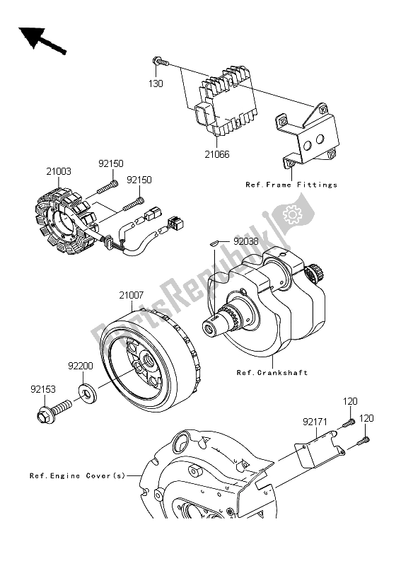 All parts for the Generator of the Kawasaki VN 900 Custom 2009