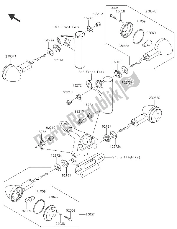 Tutte le parti per il Indicatori Di Direzione del Kawasaki W 800 2016