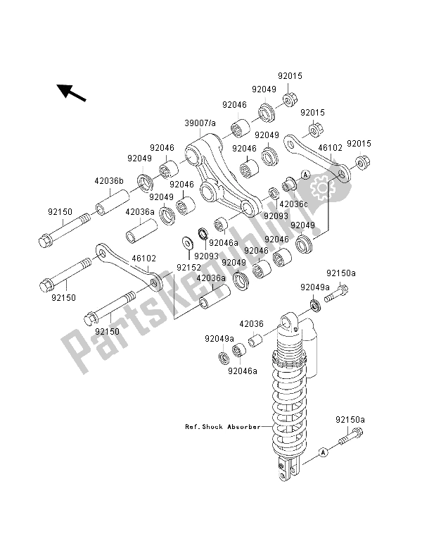 Alle onderdelen voor de Suspensie van de Kawasaki KX 80 SW LW 2000