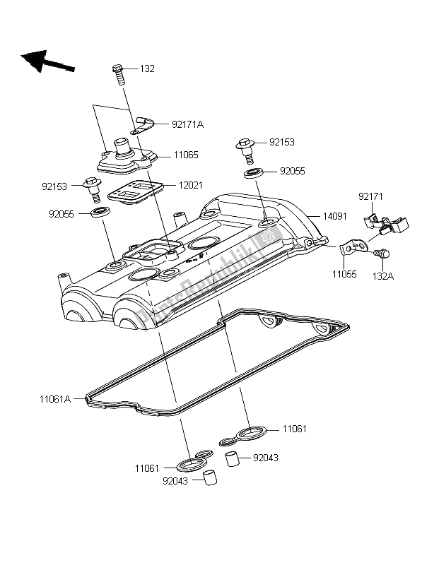 Tutte le parti per il Coperchio Della Testata del Kawasaki ER 6F 650 2009