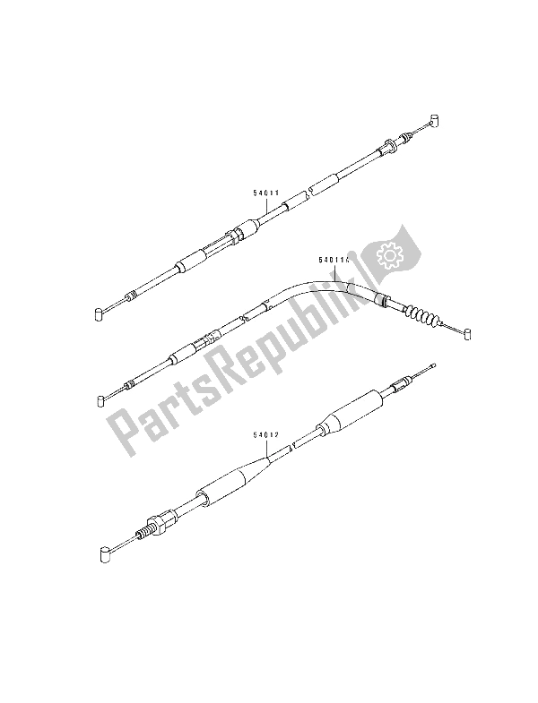 Todas las partes para Cable de Kawasaki KX 500 1990