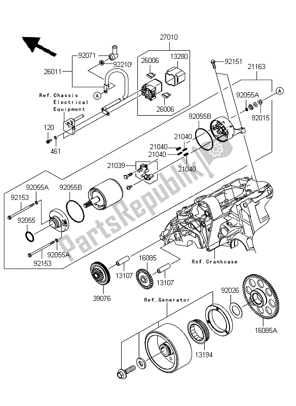 Todas as partes de Motor De Arranque do Kawasaki ER 6F ABS 650 2011