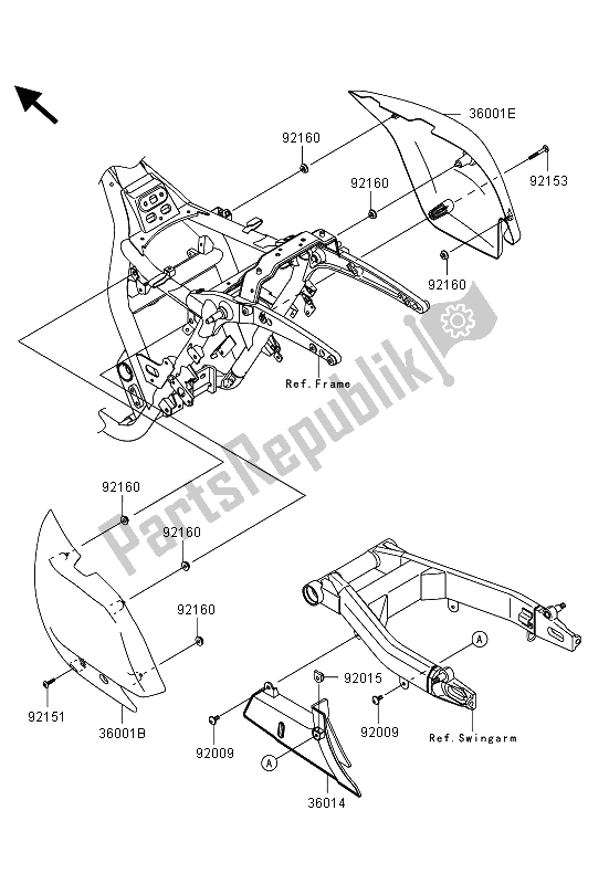 Tutte le parti per il Coperture Laterali E Copertura A Catena del Kawasaki VN 1700 Voyager Custom ABS 2013