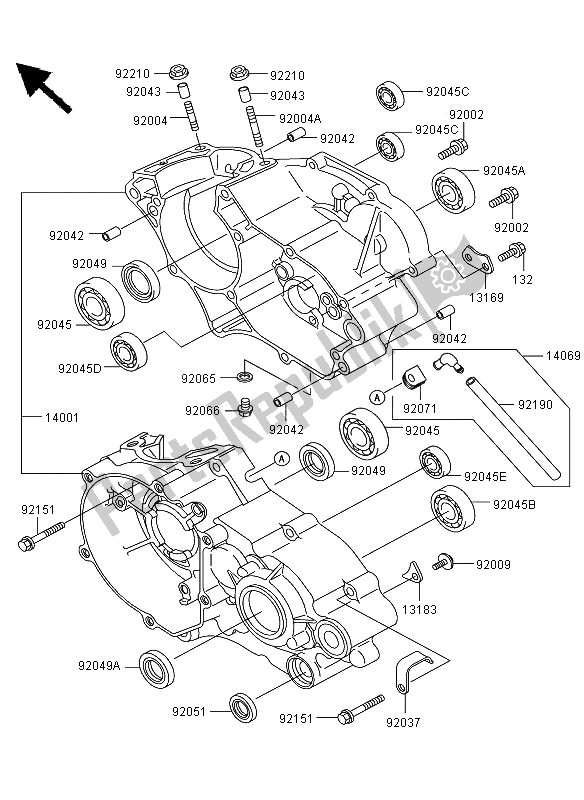 Todas las partes para Caja Del Cigüeñal de Kawasaki KX 85 SW LW 2009