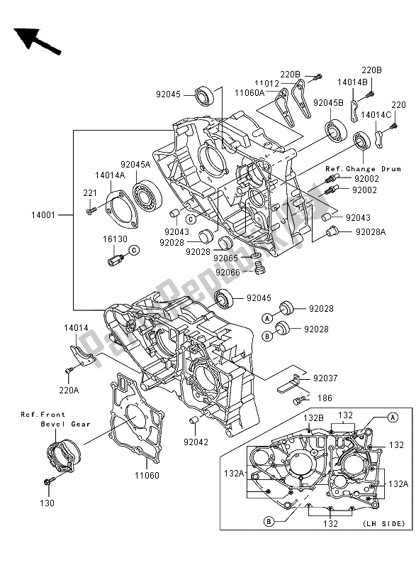 Tutte le parti per il Carter del Kawasaki KLF 300 2002