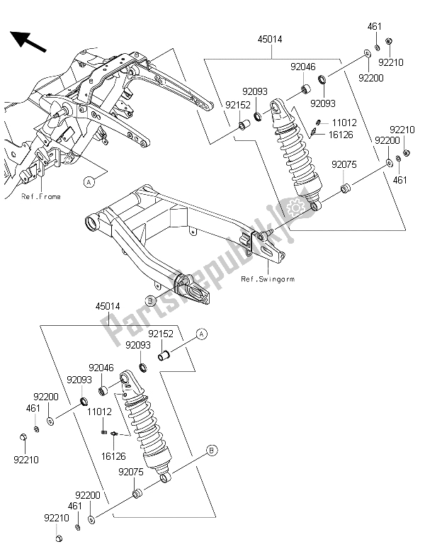 All parts for the Suspension & Shock Absorber of the Kawasaki Vulcan 1700 Nomad ABS 2015