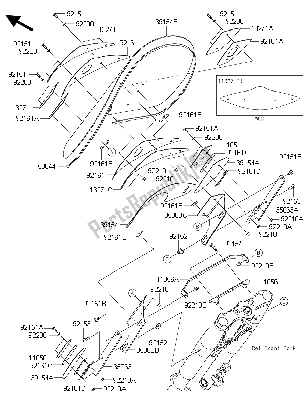 All parts for the Cowling of the Kawasaki Vulcan 1700 Nomad ABS 2015