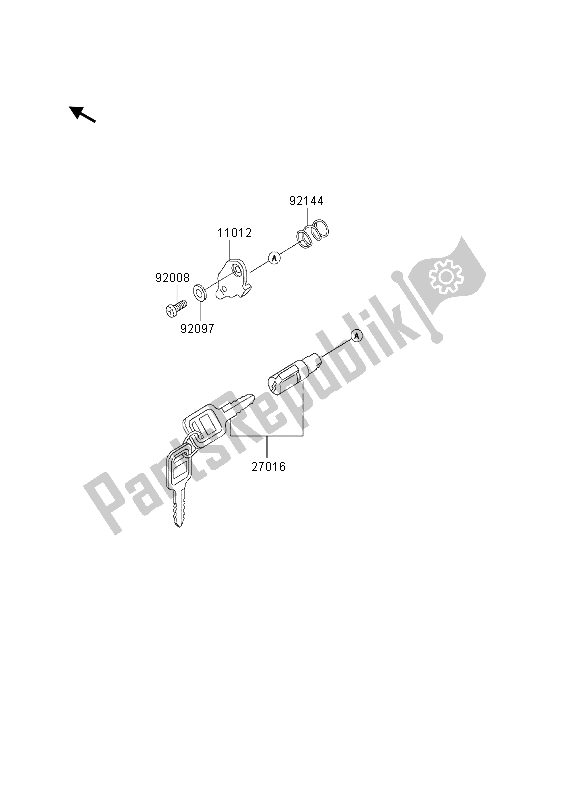 All parts for the Ignition Switch of the Kawasaki KLX 300R 2000