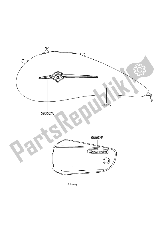 All parts for the Decals of the Kawasaki VN 1600 Mean Streak 2006