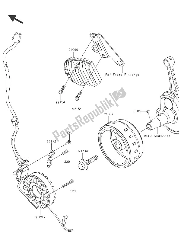 All parts for the Generator of the Kawasaki Z 250 SL 2016