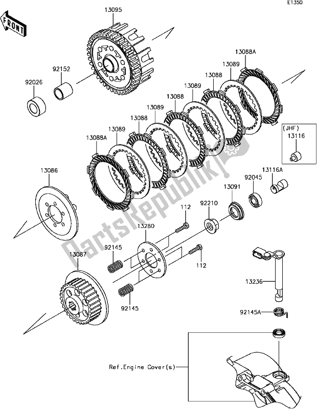 Alle onderdelen voor de B-10clutch van de Kawasaki BR 125 Z PRO 2017