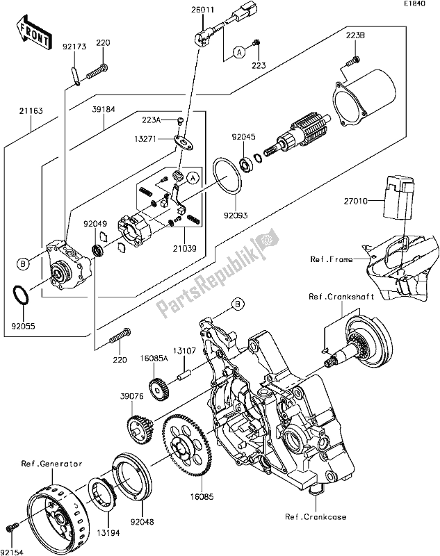 Alle onderdelen voor de C-10starter Motor van de Kawasaki BR 125 Z PRO 2017