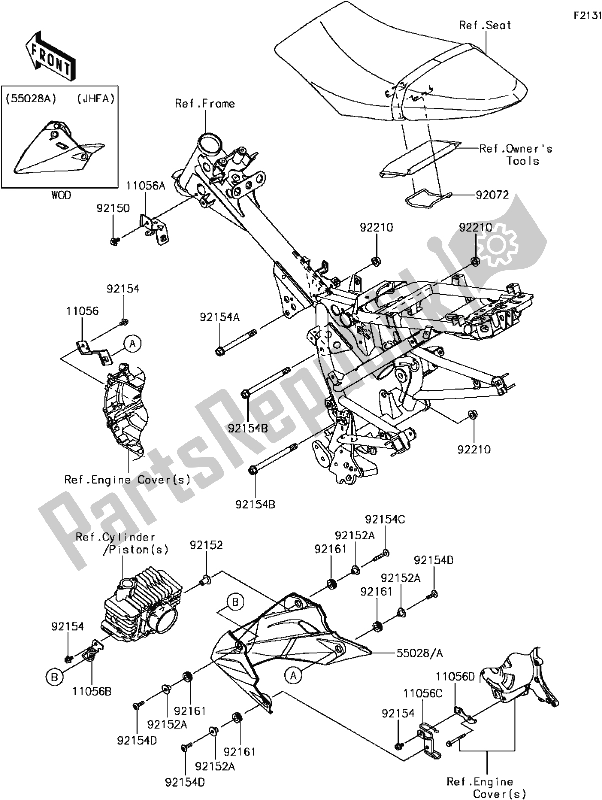 Toutes les pièces pour le D-4 Frame Fittings du Kawasaki BR 125 Z PRO 2017