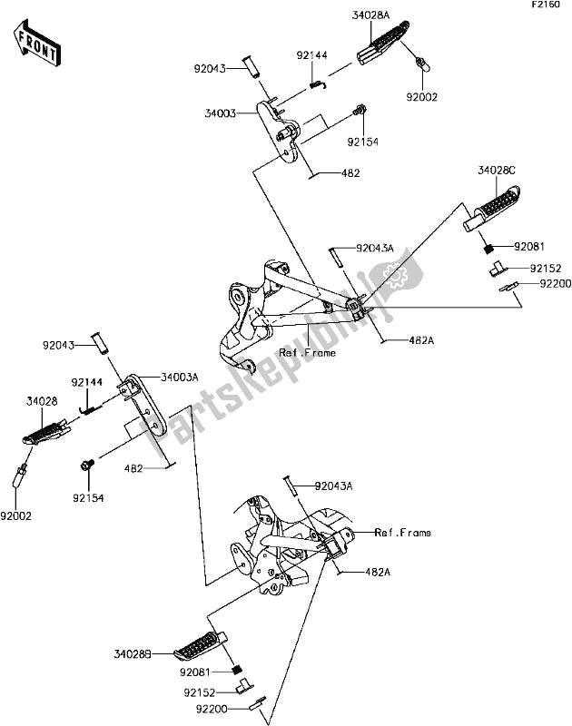 Toutes les pièces pour le D-6 Footrests du Kawasaki BR 125 Z PRO 2017