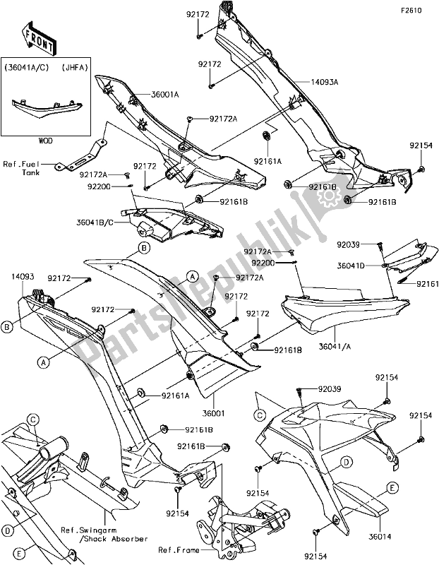 Alle onderdelen voor de E-11side Covers/chain Cover van de Kawasaki BR 125 Z PRO 2017