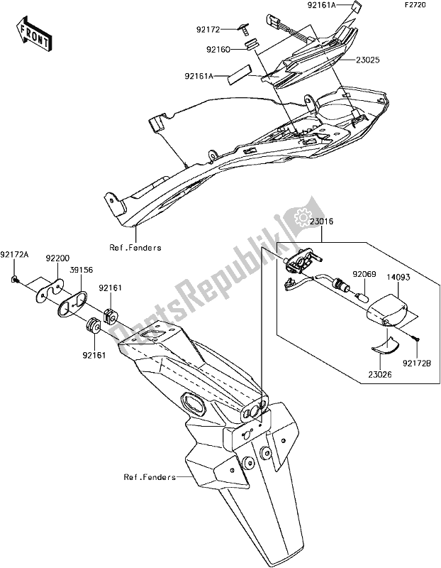 Alle onderdelen voor de E-13taillight(s) van de Kawasaki BR 125 Z PRO 2017