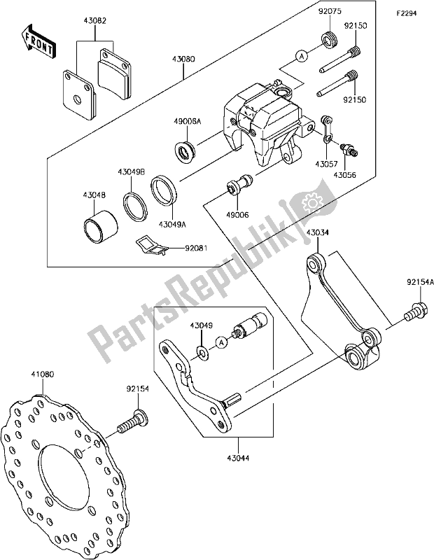 All parts for the E-4 Rear Brake of the Kawasaki BR 125 Z PRO 2017