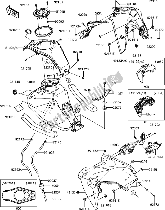 Alle onderdelen voor de E-7 Fuel Tank van de Kawasaki BR 125 Z PRO 2017