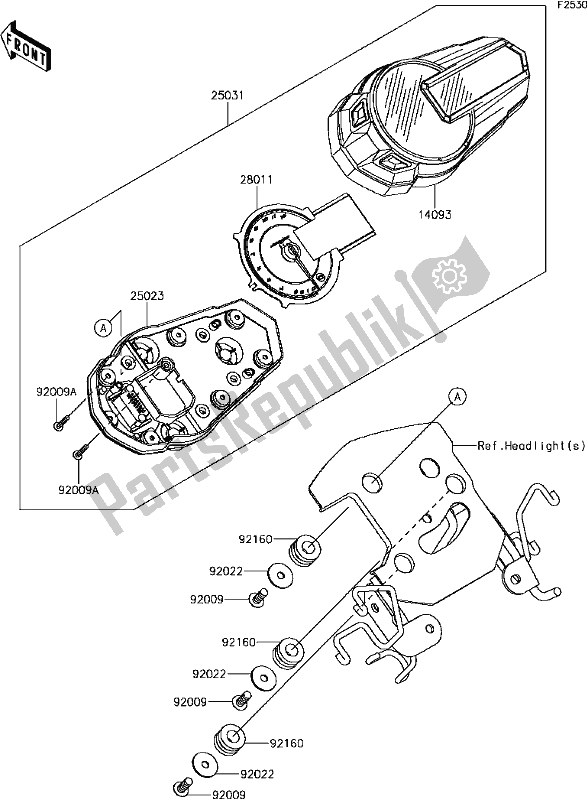 Alle onderdelen voor de E-9 Meter(s) van de Kawasaki BR 125 Z PRO 2017