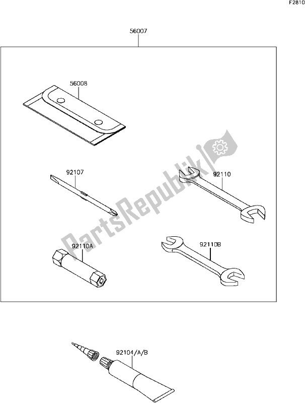 Alle onderdelen voor de F-5 Owner's Tools van de Kawasaki BR 125 Z PRO 2017