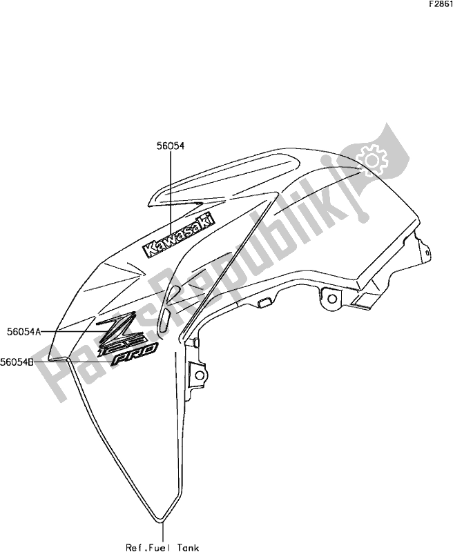 Alle onderdelen voor de F-7 Decals(green)(jhf) van de Kawasaki BR 125 Z PRO 2017