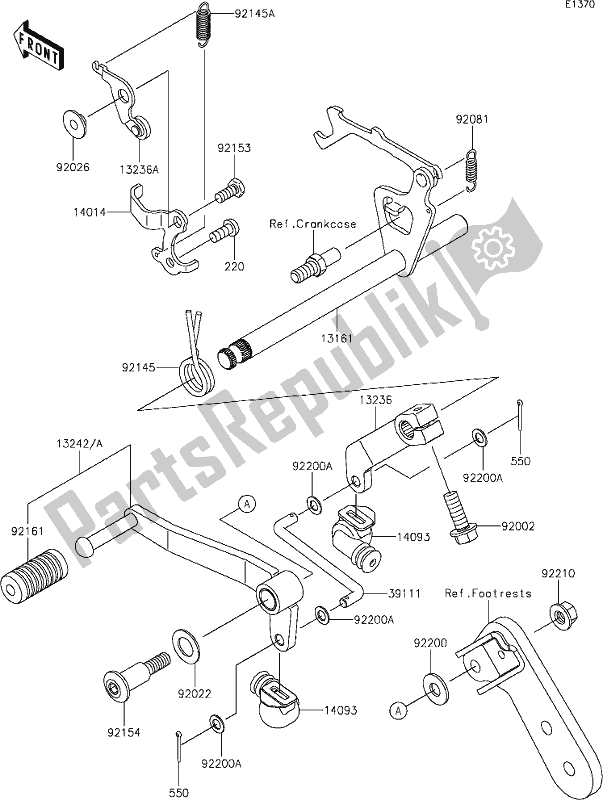 Alle onderdelen voor de 11 Gear Change Mechanism van de Kawasaki BR 125 Z PRO 2019