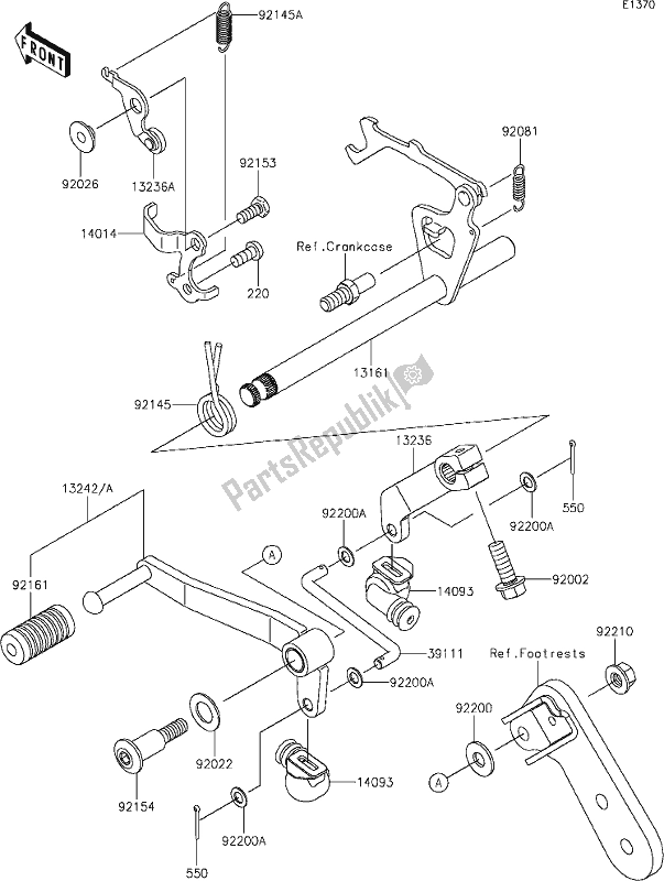 Alle onderdelen voor de 11 Gear Change Mechanism van de Kawasaki BR 125 Z PRO 2019