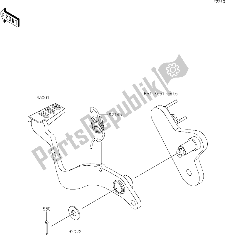 All parts for the 30 Brake Pedal of the Kawasaki BR 125 Z PRO 2019