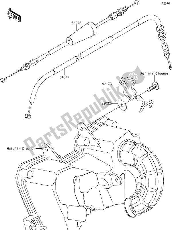 All parts for the 40 Cables of the Kawasaki BR 125 Z PRO 2019