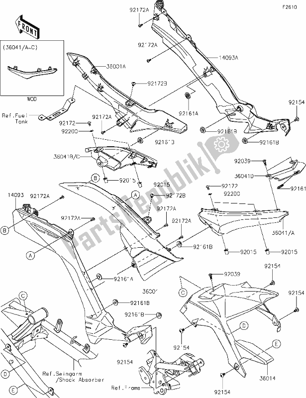 All parts for the 41 Side Covers/chain Cover of the Kawasaki BR 125 Z PRO 2019