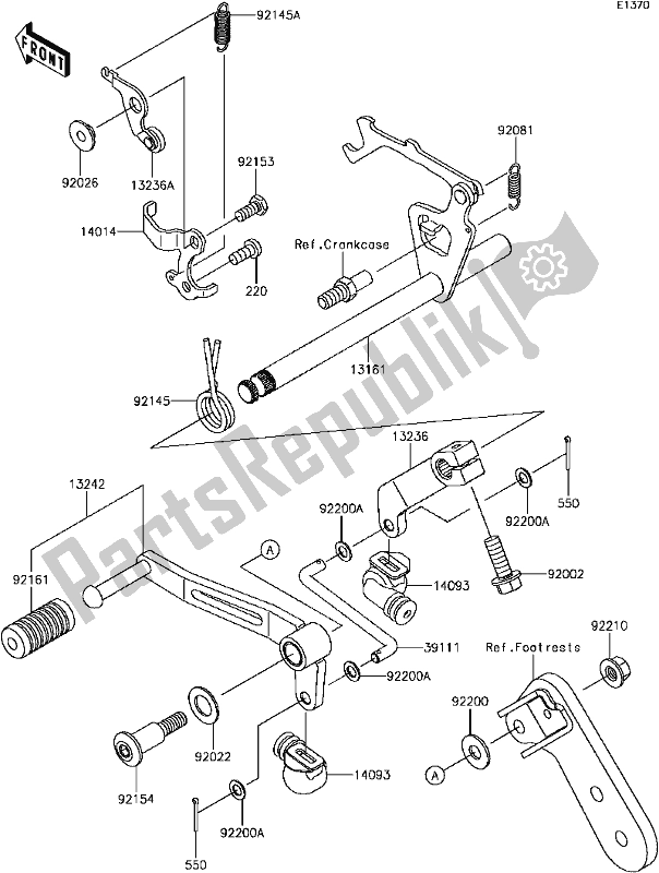 All parts for the B-13gear Change Mechanism of the Kawasaki BR 125 Z PRO KRT 2017