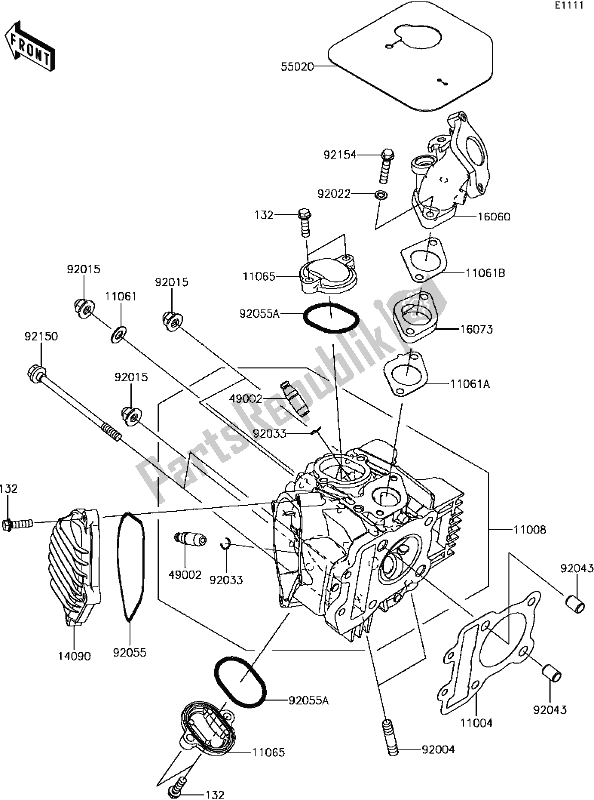 All parts for the B-3 Cylinder Head of the Kawasaki BR 125 Z PRO KRT 2017