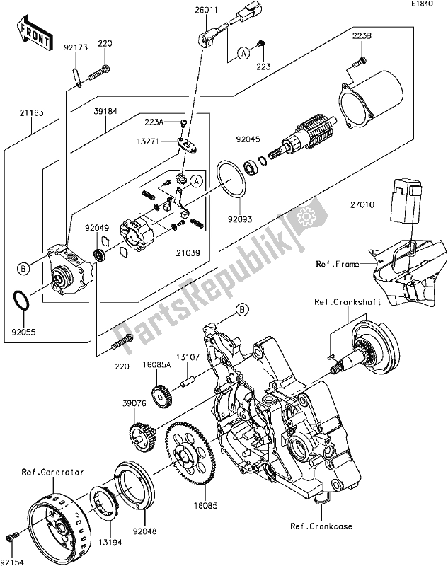 All parts for the C-10starter Motor of the Kawasaki BR 125 Z PRO KRT 2017