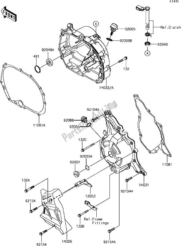 All parts for the C-3 Engine Cover(s) of the Kawasaki BR 125 Z PRO KRT 2017