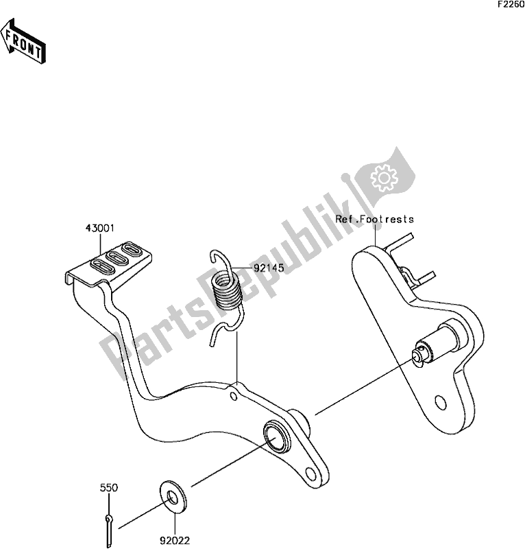 Alle onderdelen voor de D-12brake Pedal van de Kawasaki BR 125 Z PRO KRT 2017