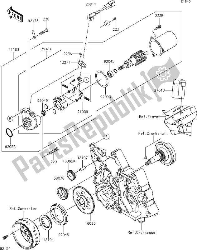 Alle onderdelen voor de 20 Starter Motor van de Kawasaki BR 125 Z PRO KRT Replica 2018