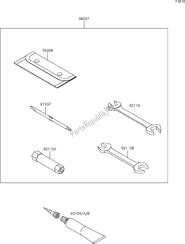 All parts for the 47 Owner's Tools of the Kawasaki BR 125 Z PRO KRT Replica 2018
