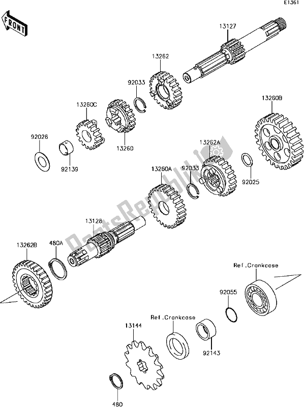 Tutte le parti per il B-11transmission del Kawasaki BR 125 Z PRO KRT Replica 2018