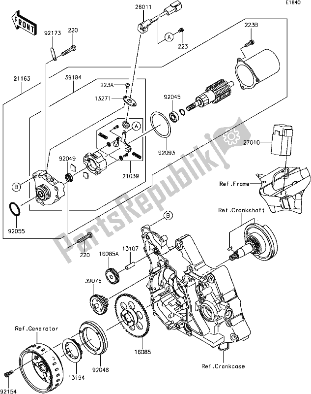 Alle onderdelen voor de C-10starter Motor van de Kawasaki BR 125 Z PRO KRT Replica 2018