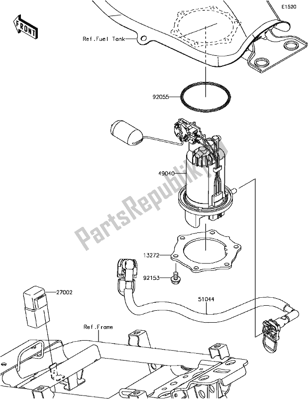 All parts for the C-5 Fuel Pump of the Kawasaki BR 125 Z PRO KRT Replica 2018