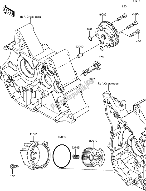 All parts for the C-7 Oil Pump of the Kawasaki BR 125 Z PRO KRT Replica 2018