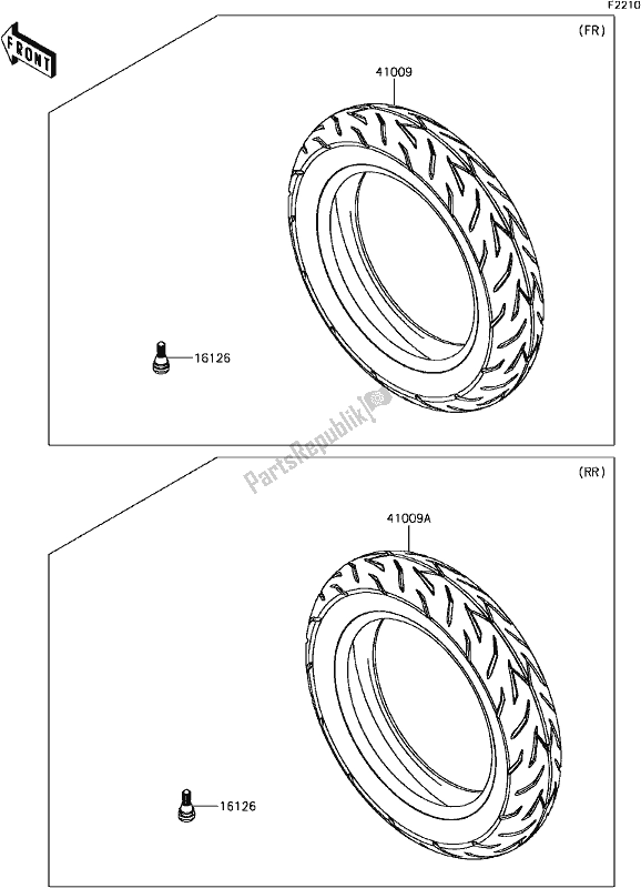 All parts for the D-9 Tires of the Kawasaki BR 125 Z PRO KRT Replica 2018